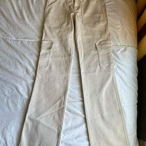 Harper Heritage Mid Rise Bootcut Khaki Cargo Pants